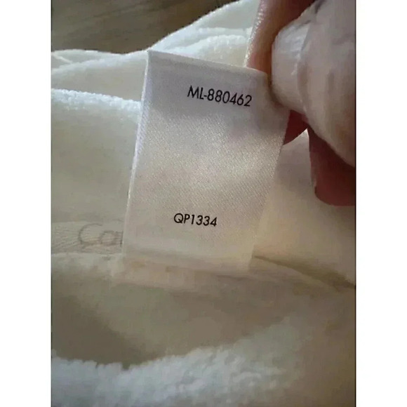 CALVIN KLEIN Plush Bridal White Bathrobe Lounge Pockets Sash/Belt Womens Sz XS/S - Picture 14 of 16